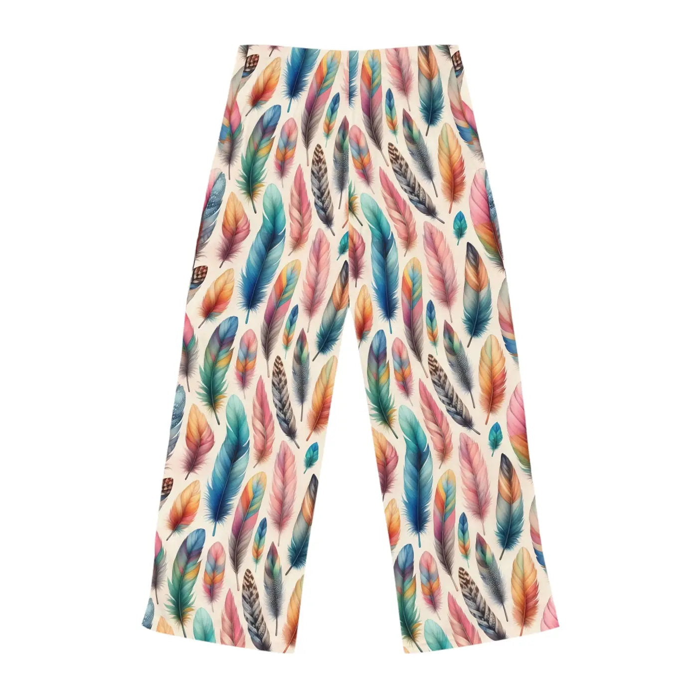Stylish Cozy Women's Pajama Pants - Bohemian Feather Print - DipaliZ