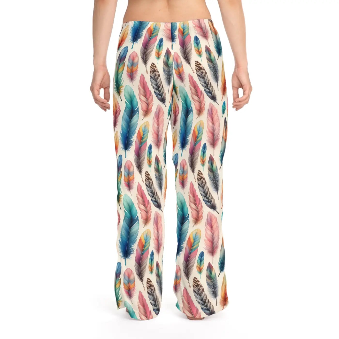Stylish Cozy Women's Pajama Pants - Bohemian Feather Print - DipaliZ