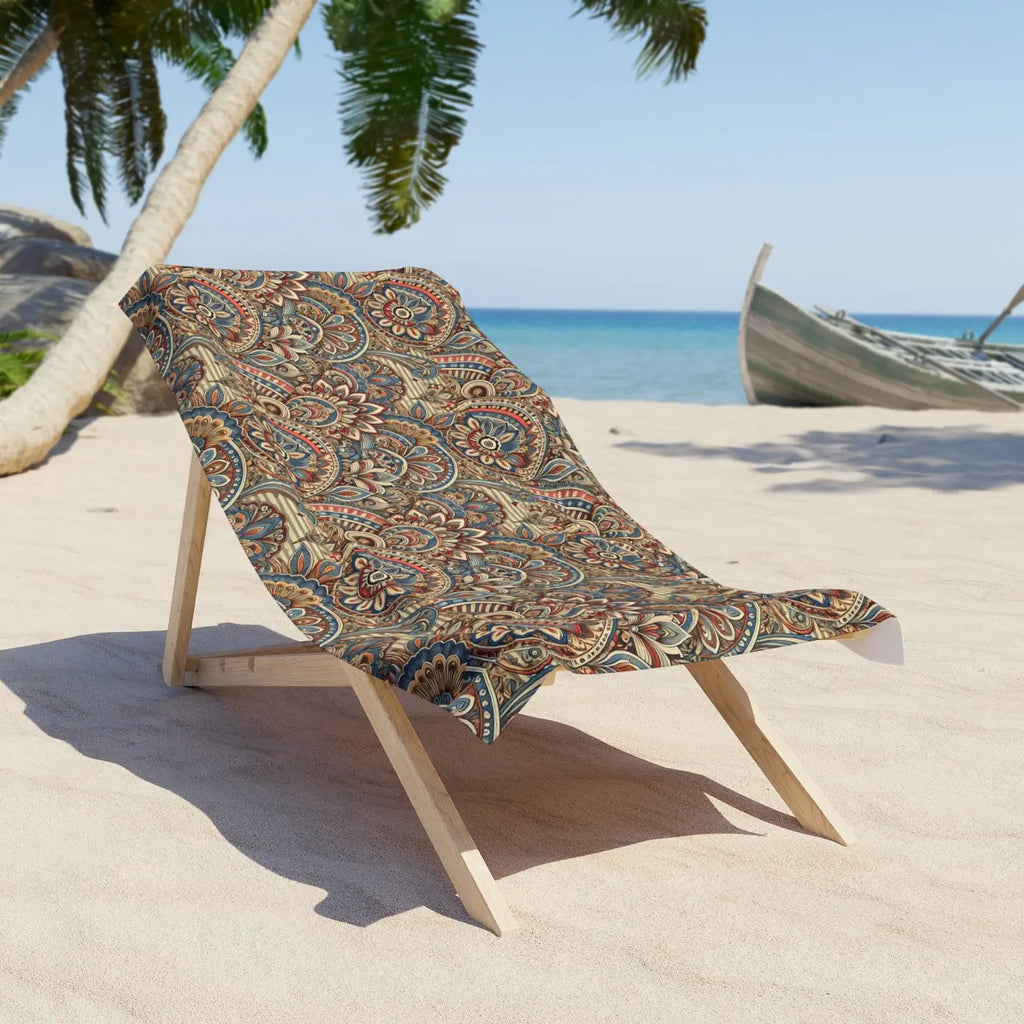 Vibrant Bohemian Floral Beach Towel - Bold Summer Style - DipaliZ