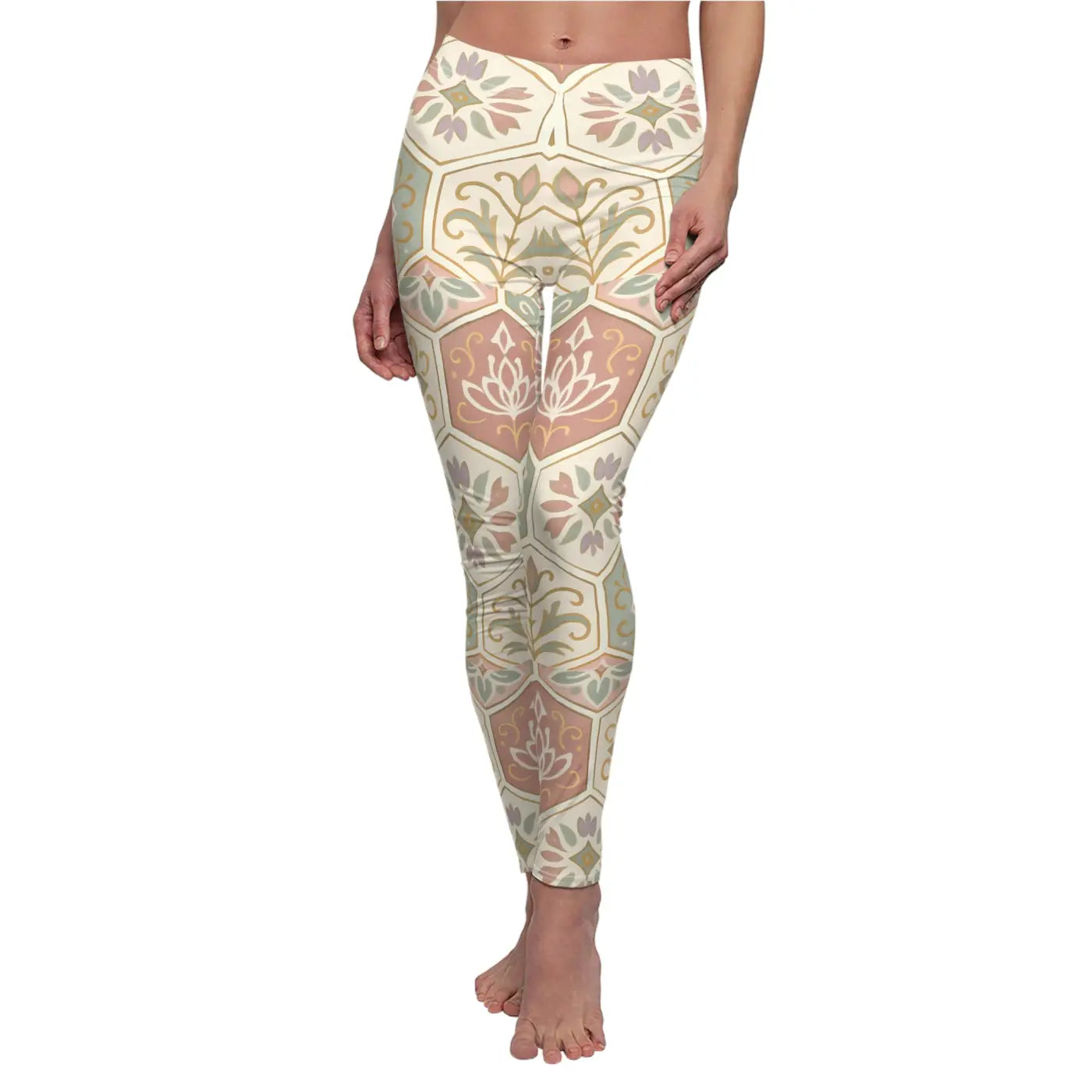 Floral Print Leggings - Premium Bohemian Activewear - DipaliZ