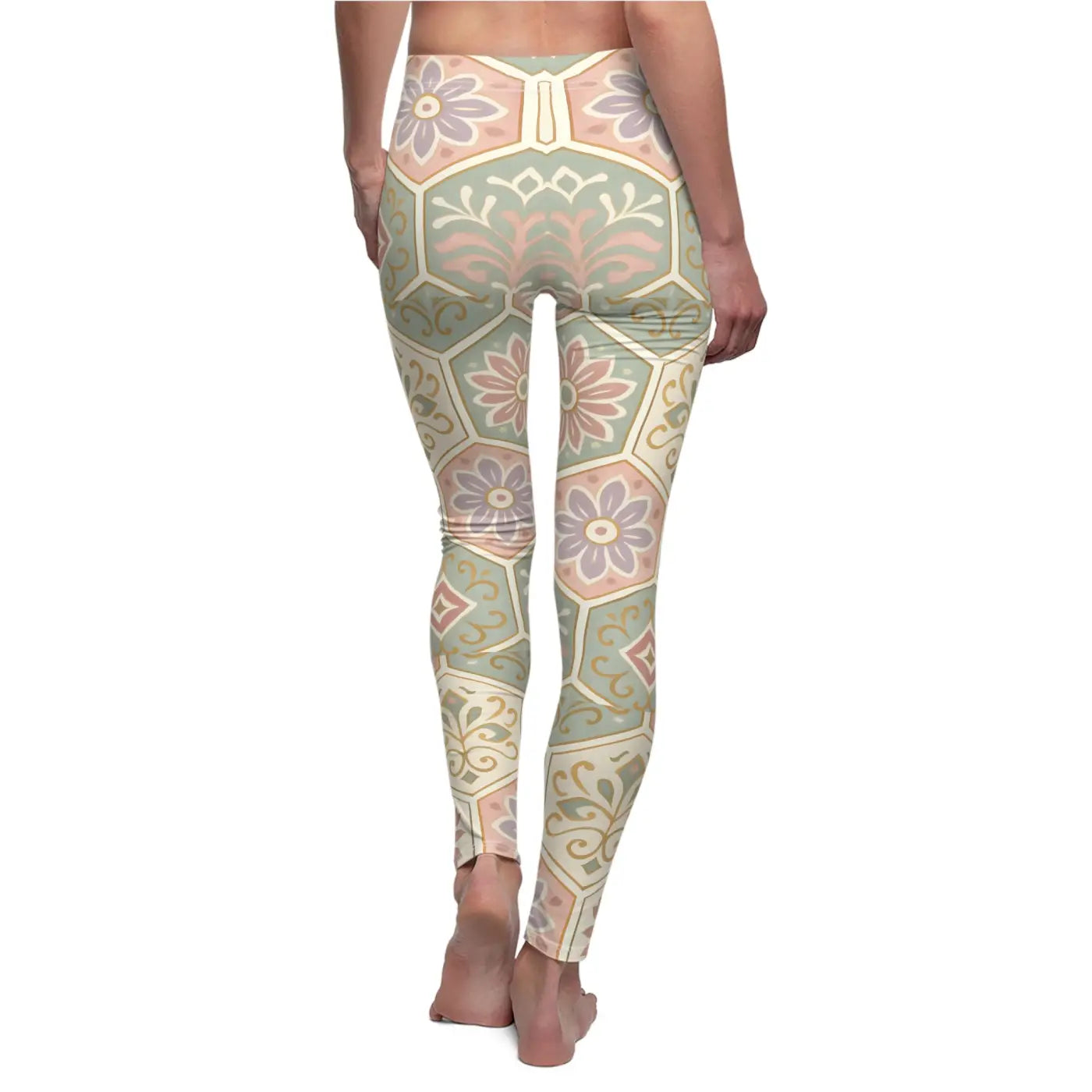Floral Print Leggings - Premium Bohemian Activewear - DipaliZ