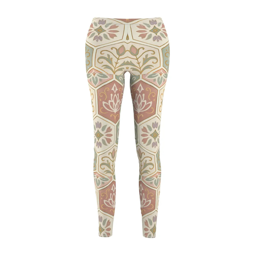 Floral Print Leggings - Premium Bohemian Activewear - DipaliZ