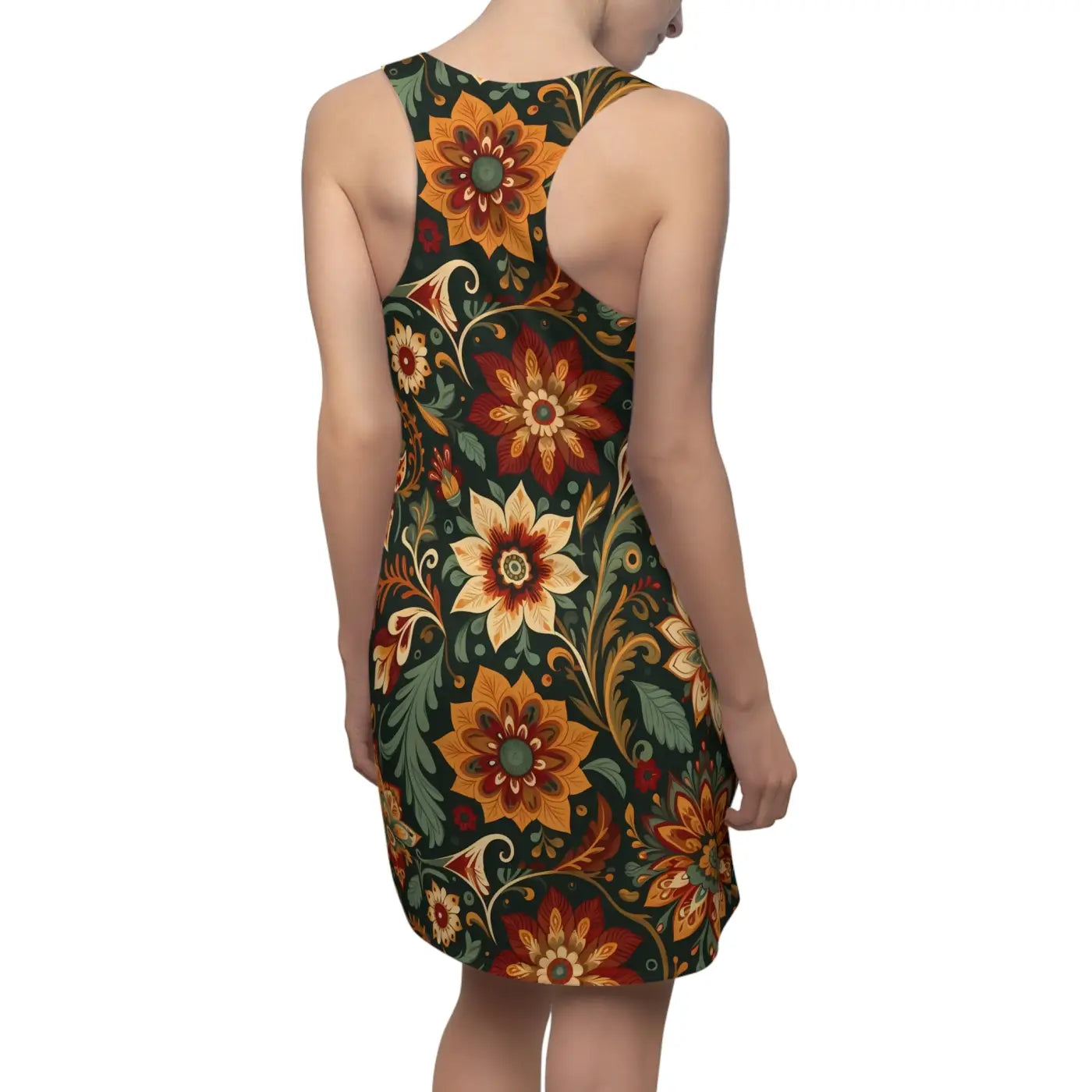 Vibrant Bohemian Floral Racerback Dress - Summer Style - DipaliZ