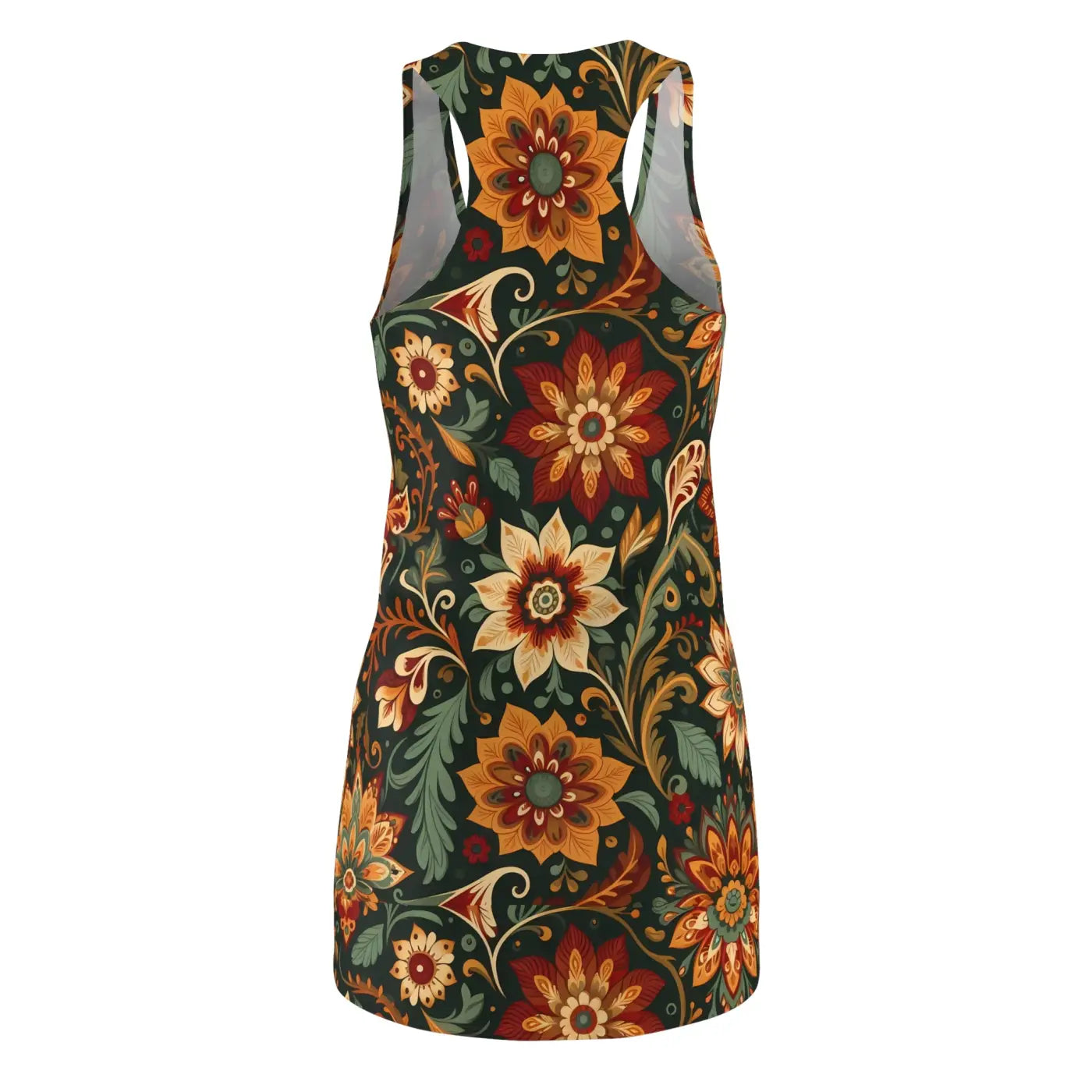 Vibrant Bohemian Floral Racerback Dress - Summer Style - DipaliZ