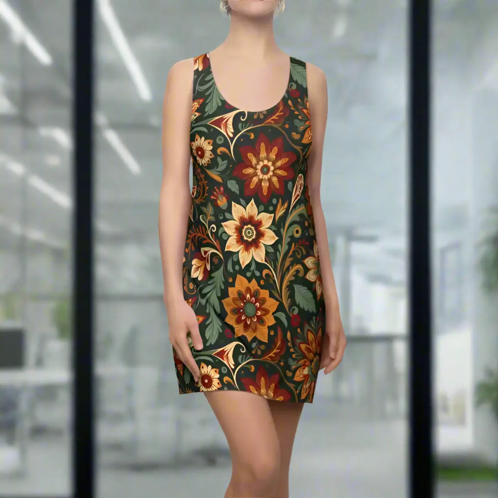 Vibrant Bohemian Floral Racerback Dress - Summer Style - DipaliZ