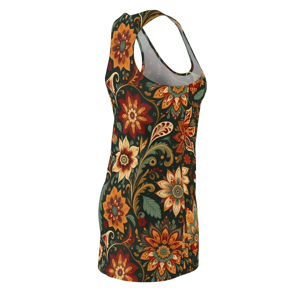 Vibrant Bohemian Floral Racerback Dress - Summer Style - DipaliZ