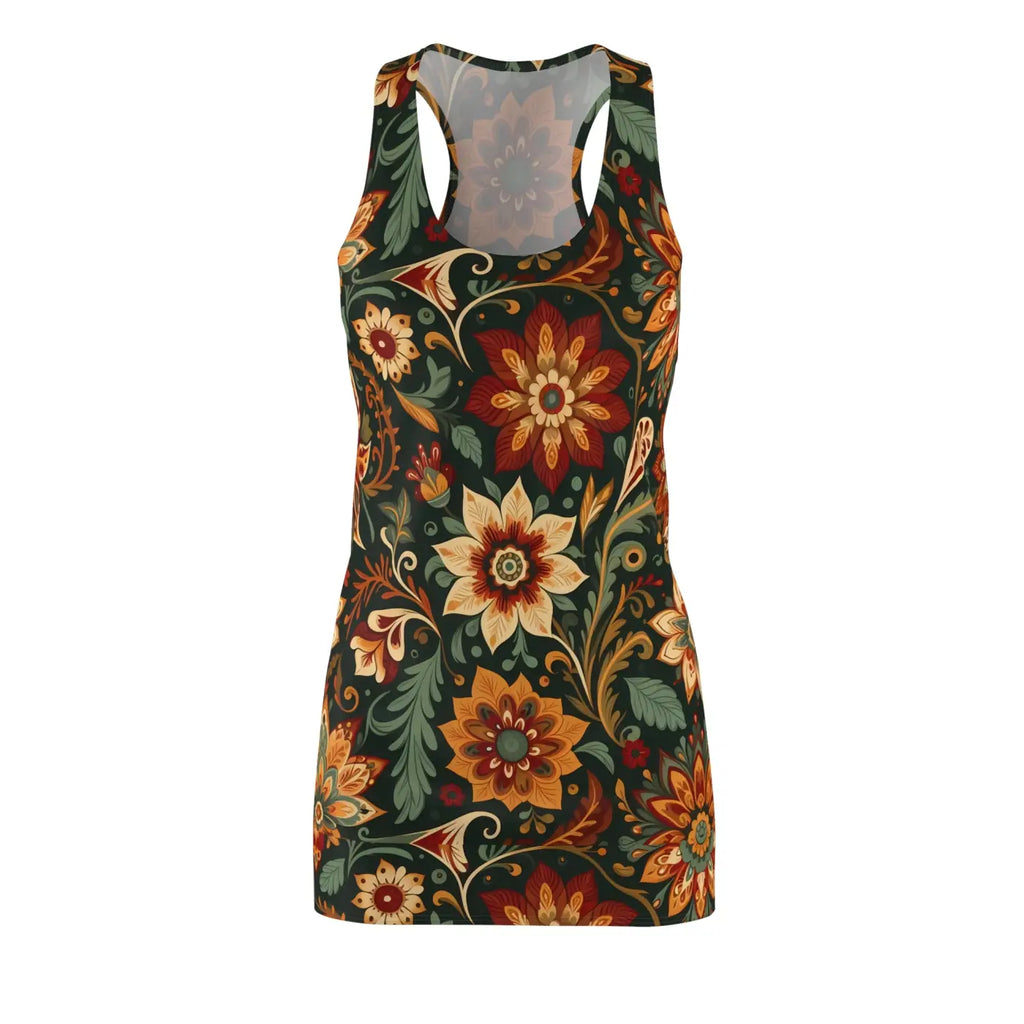 Vibrant Bohemian Floral Racerback Dress - Summer Style - DipaliZ