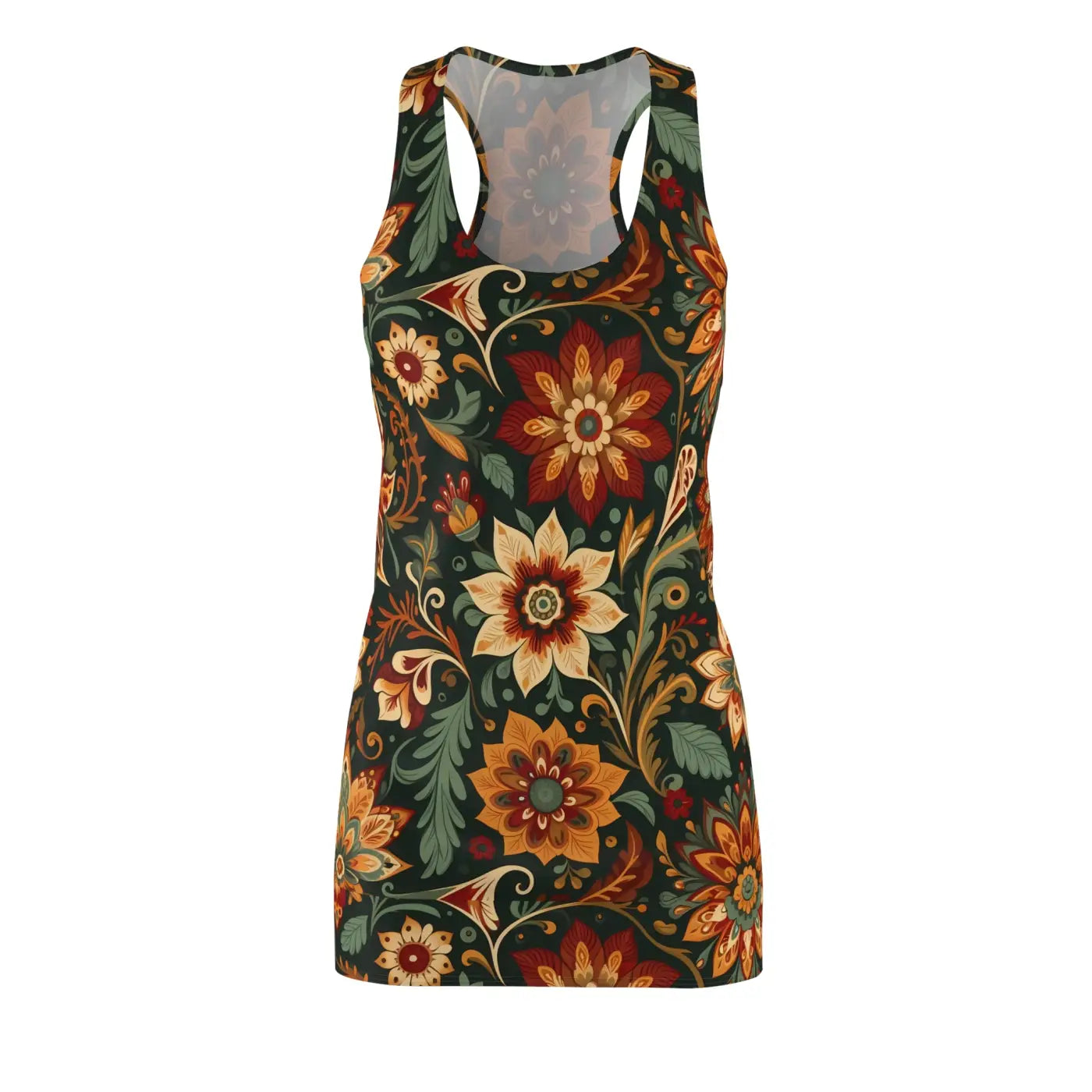 Vibrant Bohemian Floral Racerback Dress - Summer Style - DipaliZ