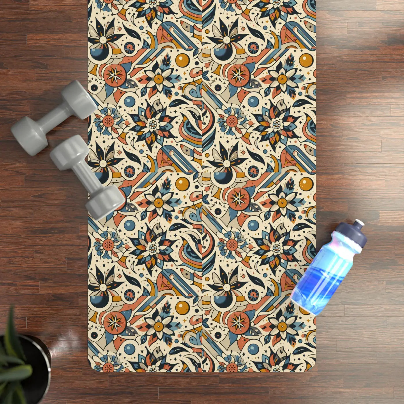 Vibrant Rubber Yoga Mat - Bold Grip and Style - DipaliZ