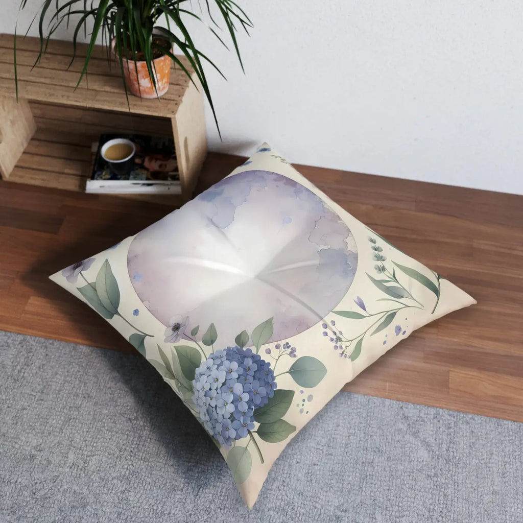 Tufted Floor Pillow - Bohemian Floral Home Decor Gift - DipaliZ