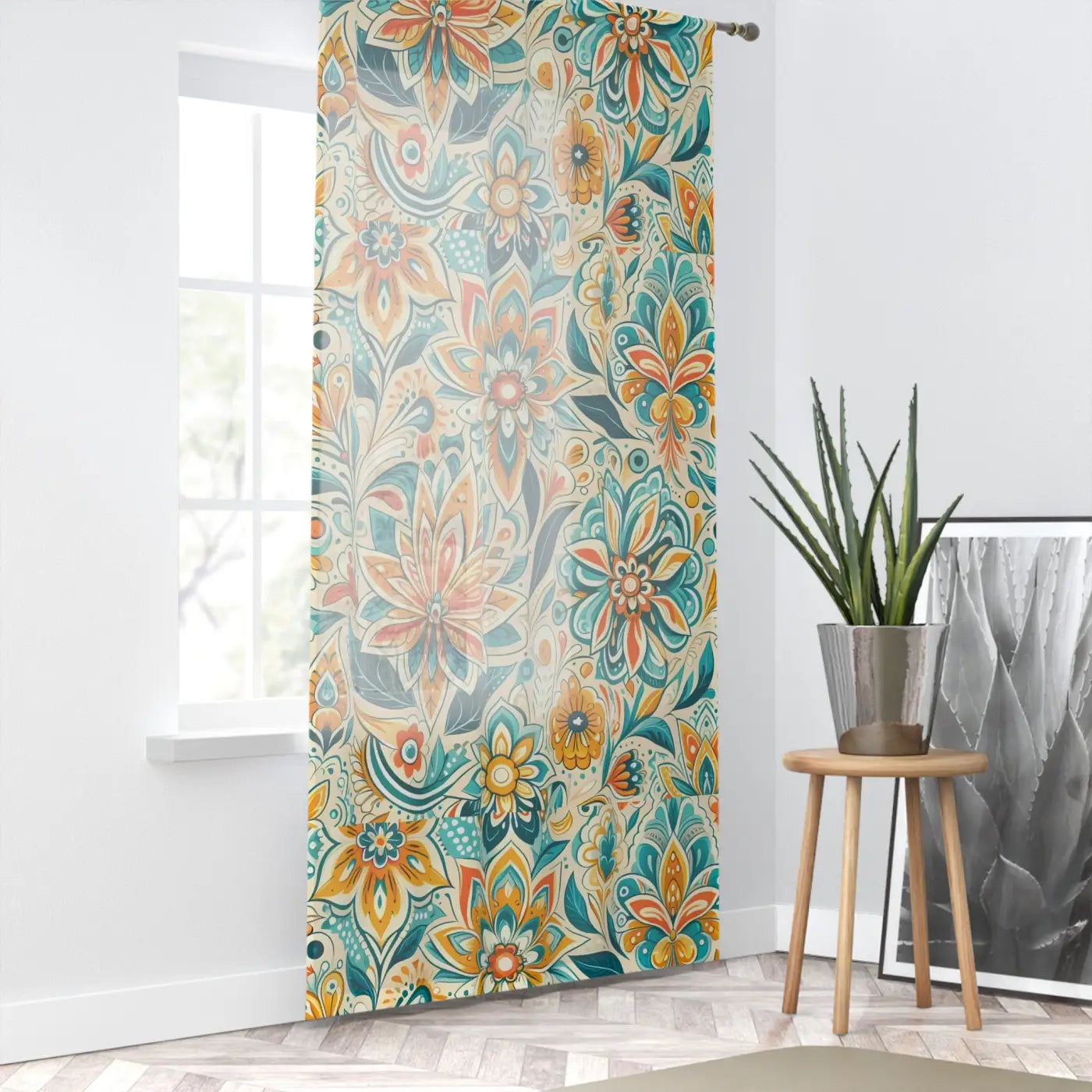 Vibrant Bohemian Floral Window Curtain - Radiant Home Decor - DipaliZ