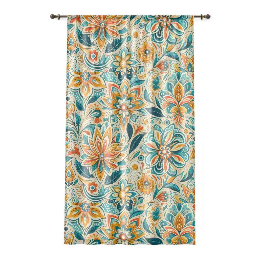 Vibrant Bohemian Floral Window Curtain - Radiant Home Decor - DipaliZ