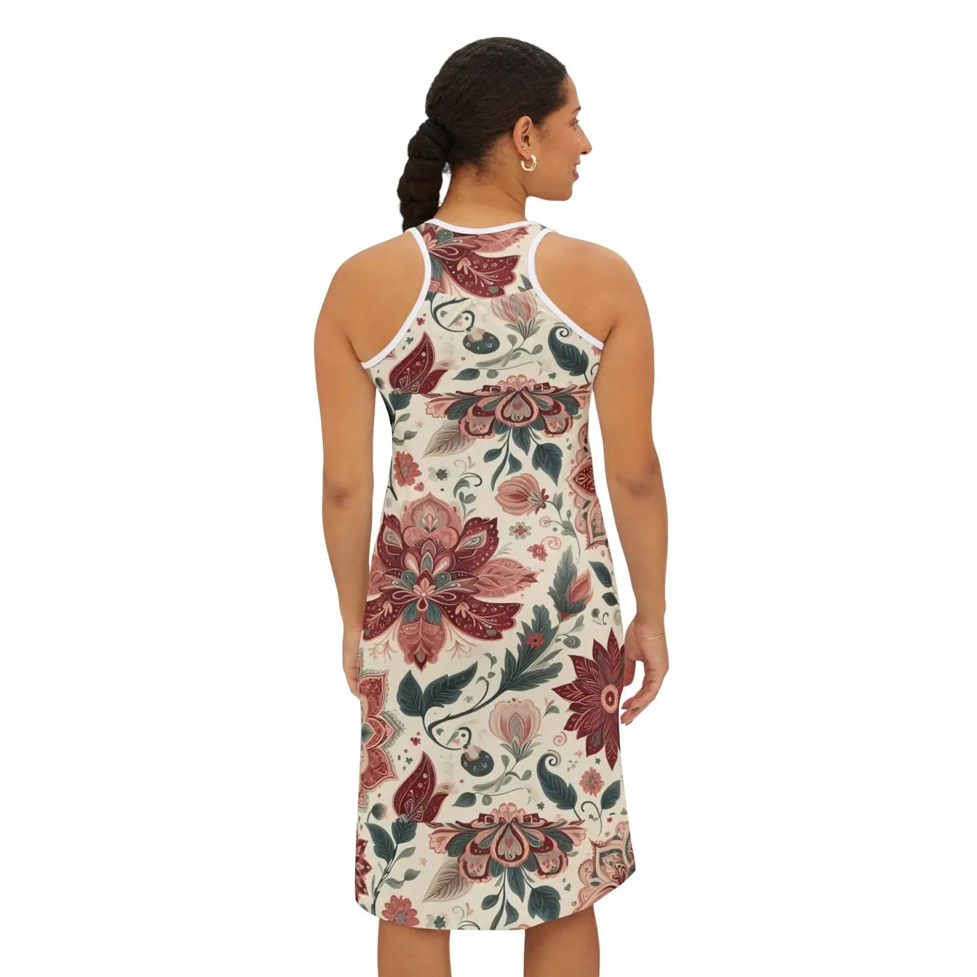 Floral Women Racerback Dress - Elegant Bohemian Style - DipaliZ
