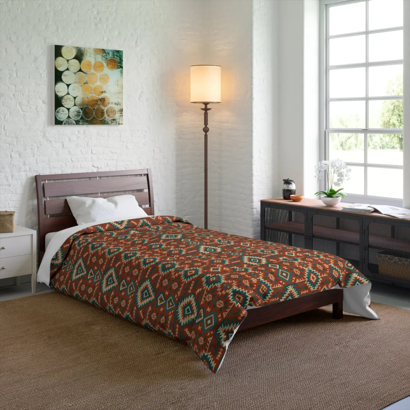 Bohemian Geometric Comforter - Cozy Hygge Polyester Microfiber - DipaliZ