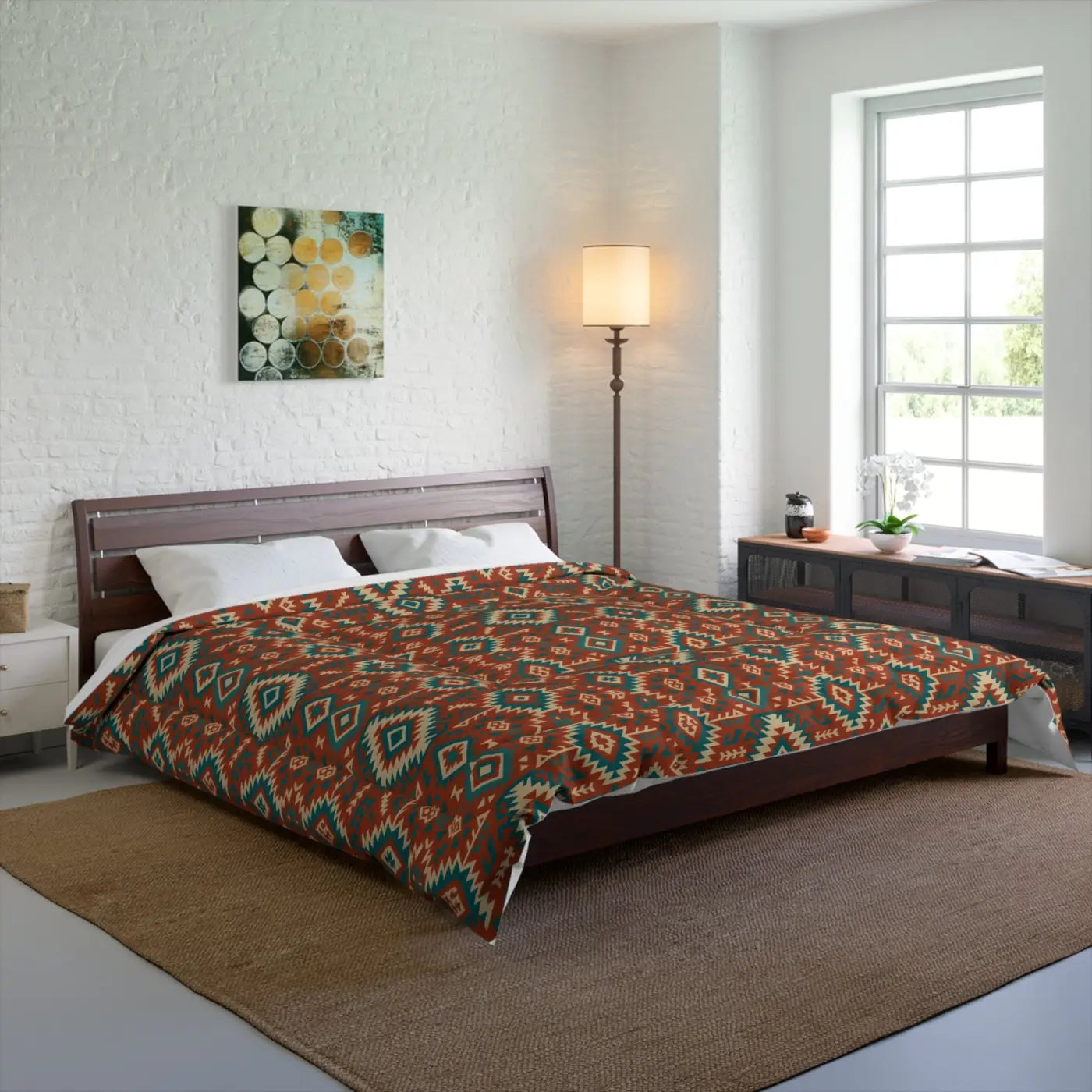 Bohemian Geometric Comforter - Cozy Hygge Polyester Microfiber - DipaliZ