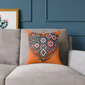 Vibrant Pillow Decor - Boho Heart Square Poly Canvas - DipaliZ