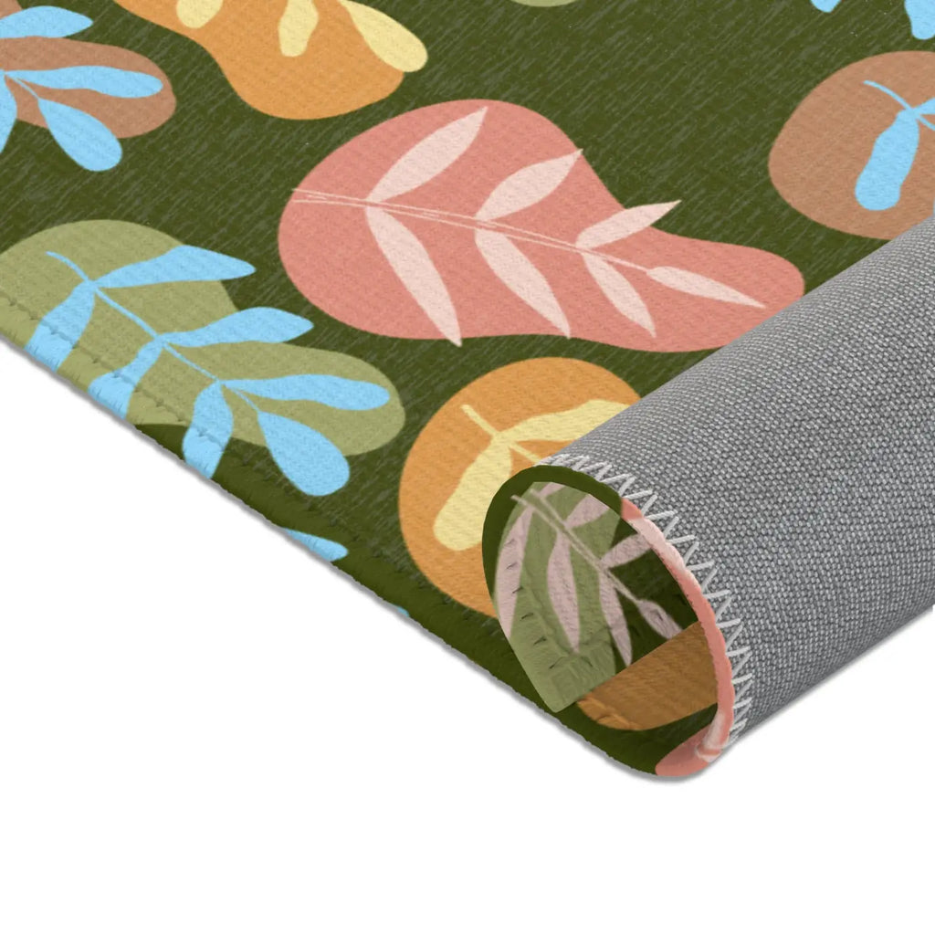 Bohemian Leaf Area Rug - Cozy Boho Warmth for Home - DipaliZ