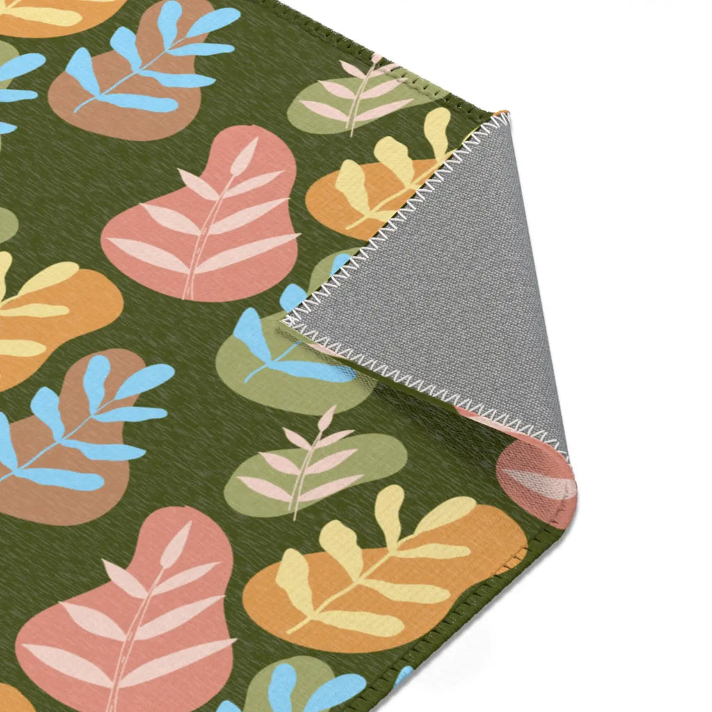 Bohemian Leaf Area Rug - Cozy Boho Warmth for Home - DipaliZ