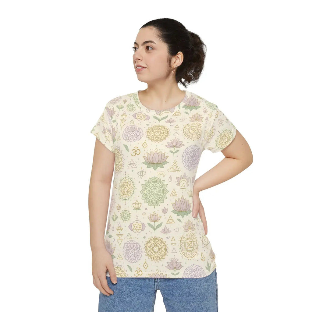 Mandala Short Print Sleeve Shirt - Boho Mindful Style - DipaliZ