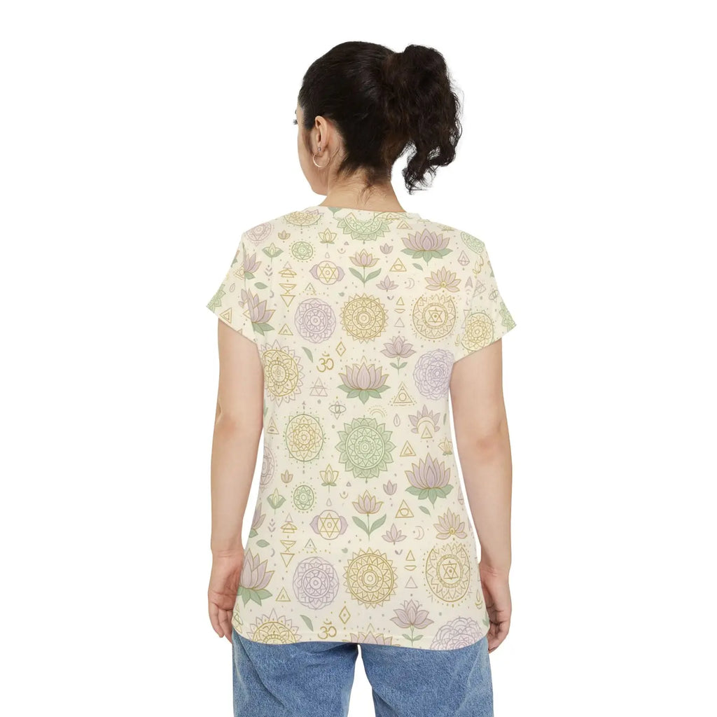 Mandala Short Print Sleeve Shirt - Boho Mindful Style - DipaliZ