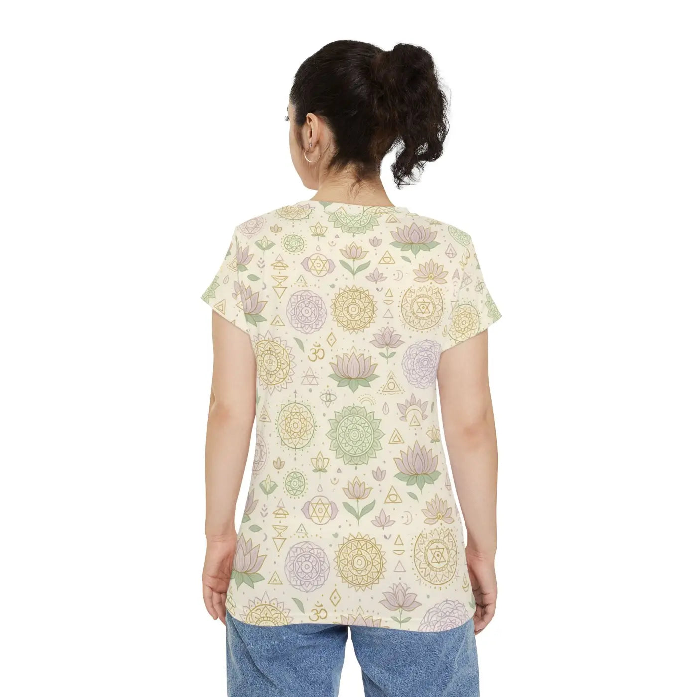 Mandala Short Print Sleeve Shirt - Boho Mindful Style - DipaliZ