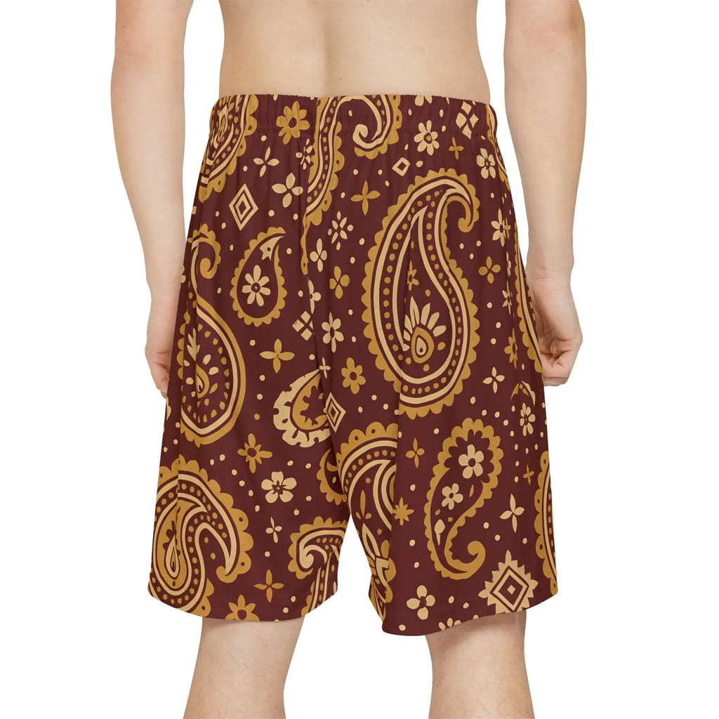 Paisley Pattern Men's Sports Shorts - Comfortable Athletic Wear - DipaliZ