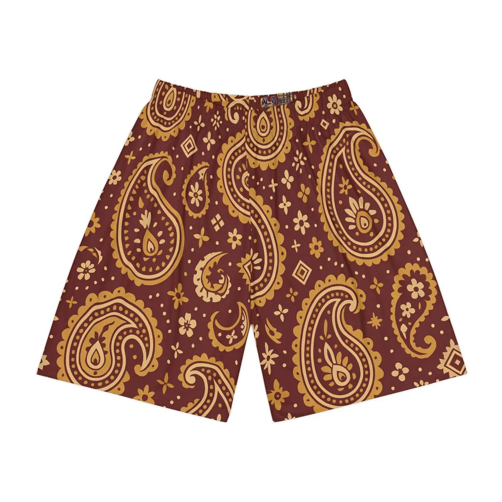 Paisley Pattern Men's Sports Shorts - Comfortable Athletic Wear - DipaliZ