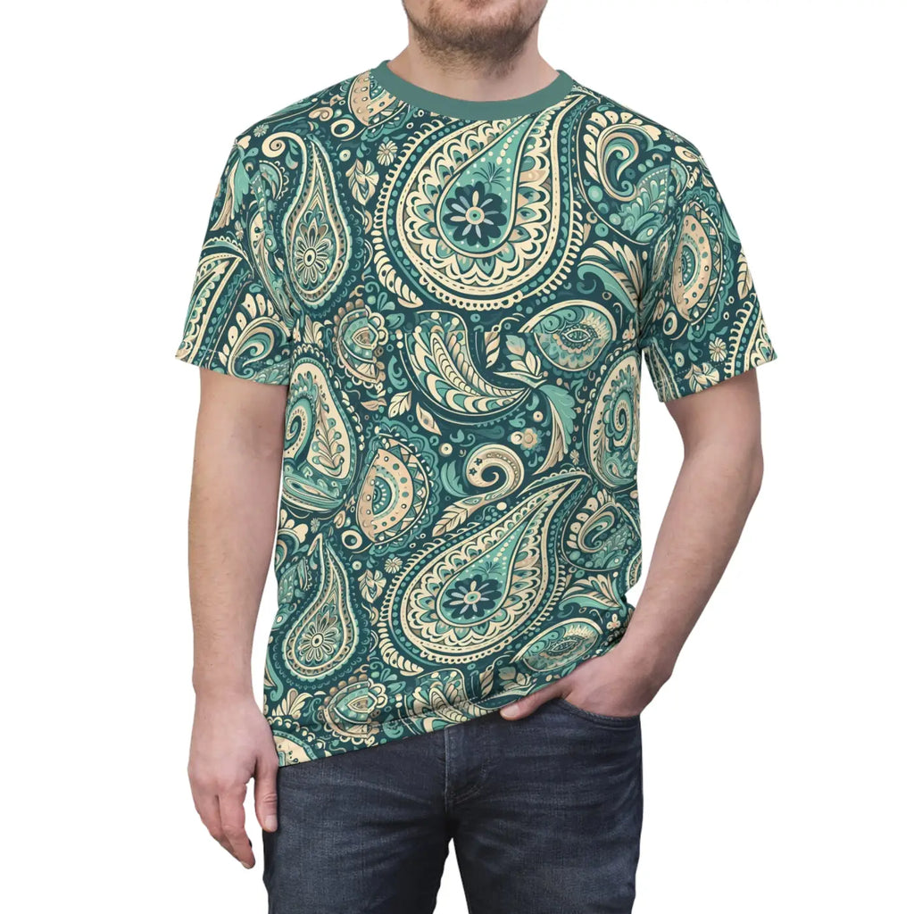 Bohemian Paisley Unisex Cut Sew Tee - Relaxed Fit - DipaliZ
