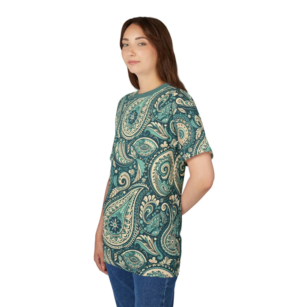 Bohemian Paisley Unisex Cut Sew Tee - Relaxed Fit - DipaliZ