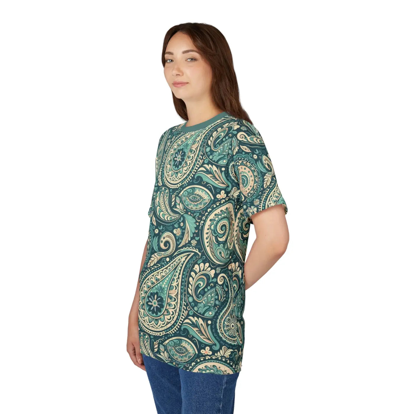 Bohemian Paisley Unisex Cut Sew Tee - Relaxed Fit - DipaliZ
