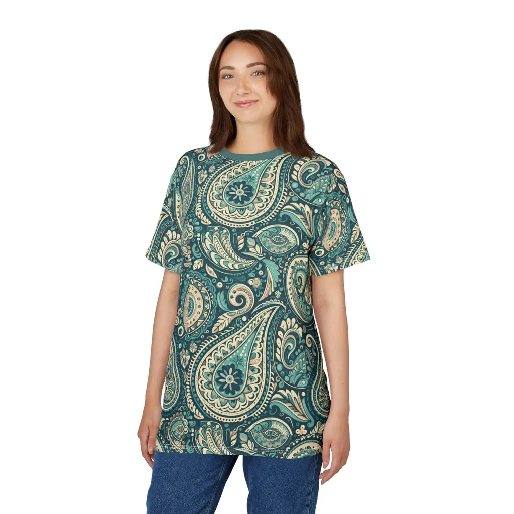 Bohemian Paisley Unisex Cut Sew Tee - Relaxed Fit - DipaliZ