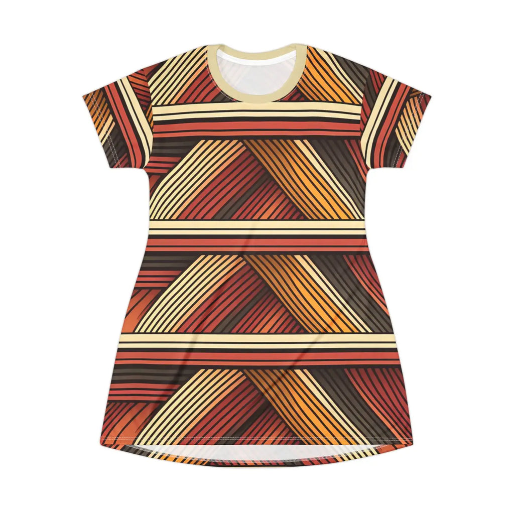 Vibrant Bohemian Striped Dress - Women's Fashion - DipaliZ