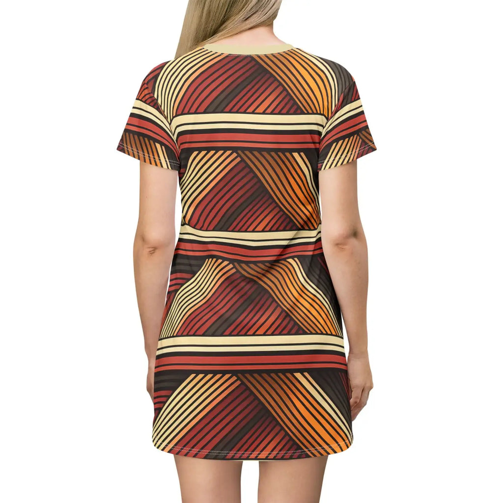 Vibrant Bohemian Striped Dress - Women's Fashion - DipaliZ