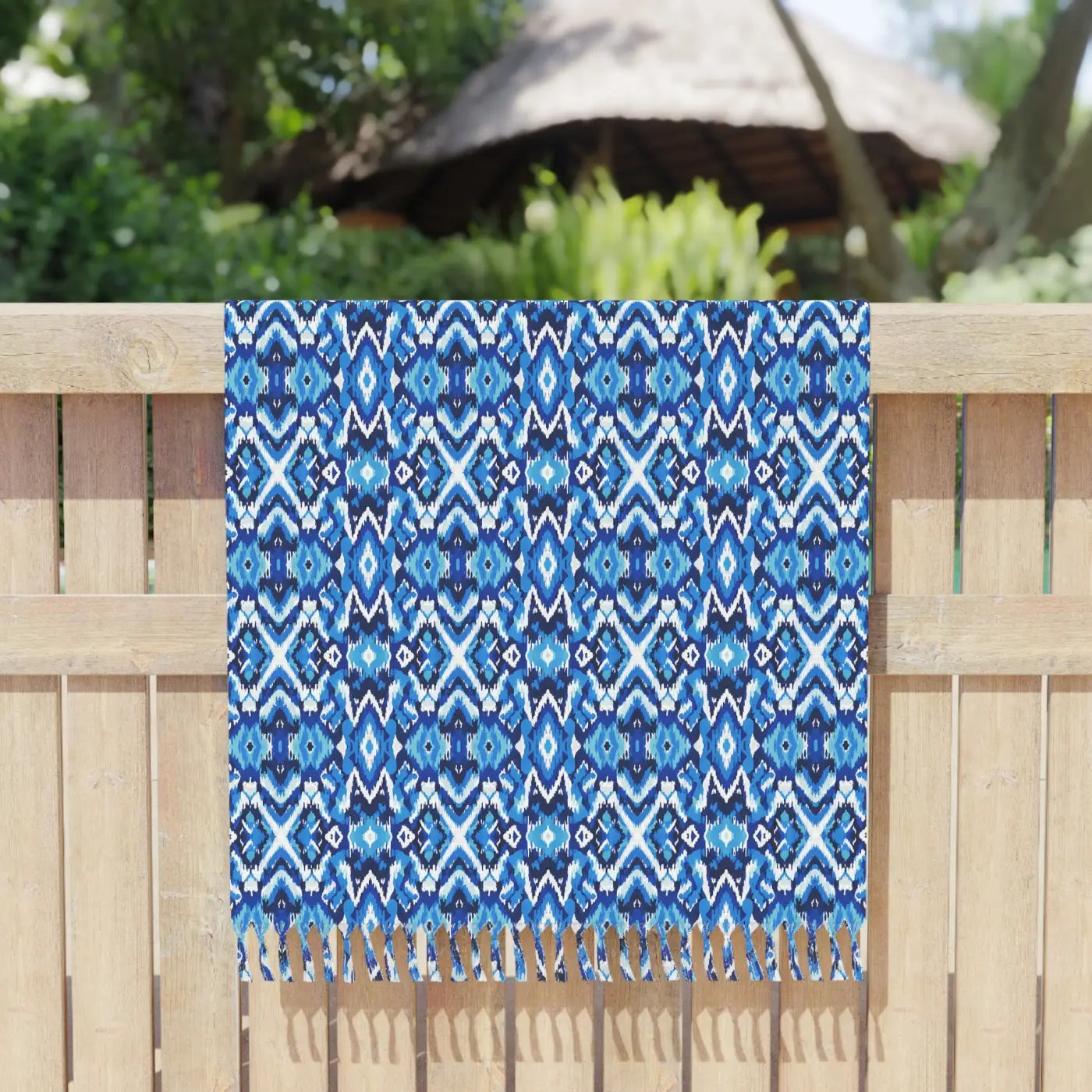 Boho Blue Beach Towel - Premium Turkish Peshtemal - DipaliZ