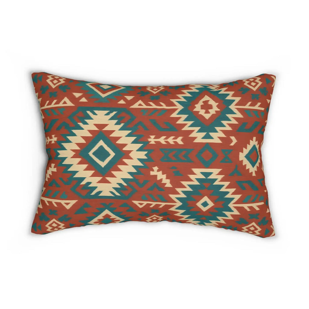 Vibrant Chic Lumbar Pillow - Cozy Tribal Boho Design - DipaliZ