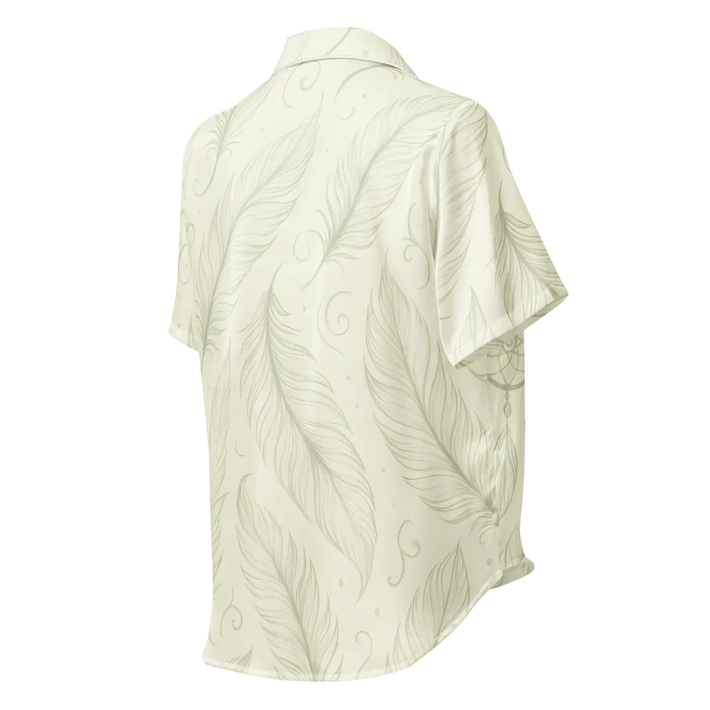 Boho Feathers Short Sleeve Pajama Top - Breezy Lounge - DipaliZ