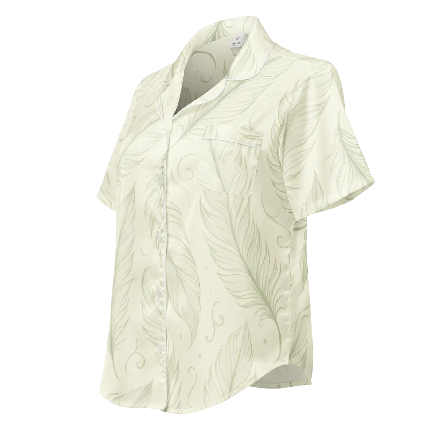 Boho Feathers Short Sleeve Pajama Top - Breezy Lounge - DipaliZ