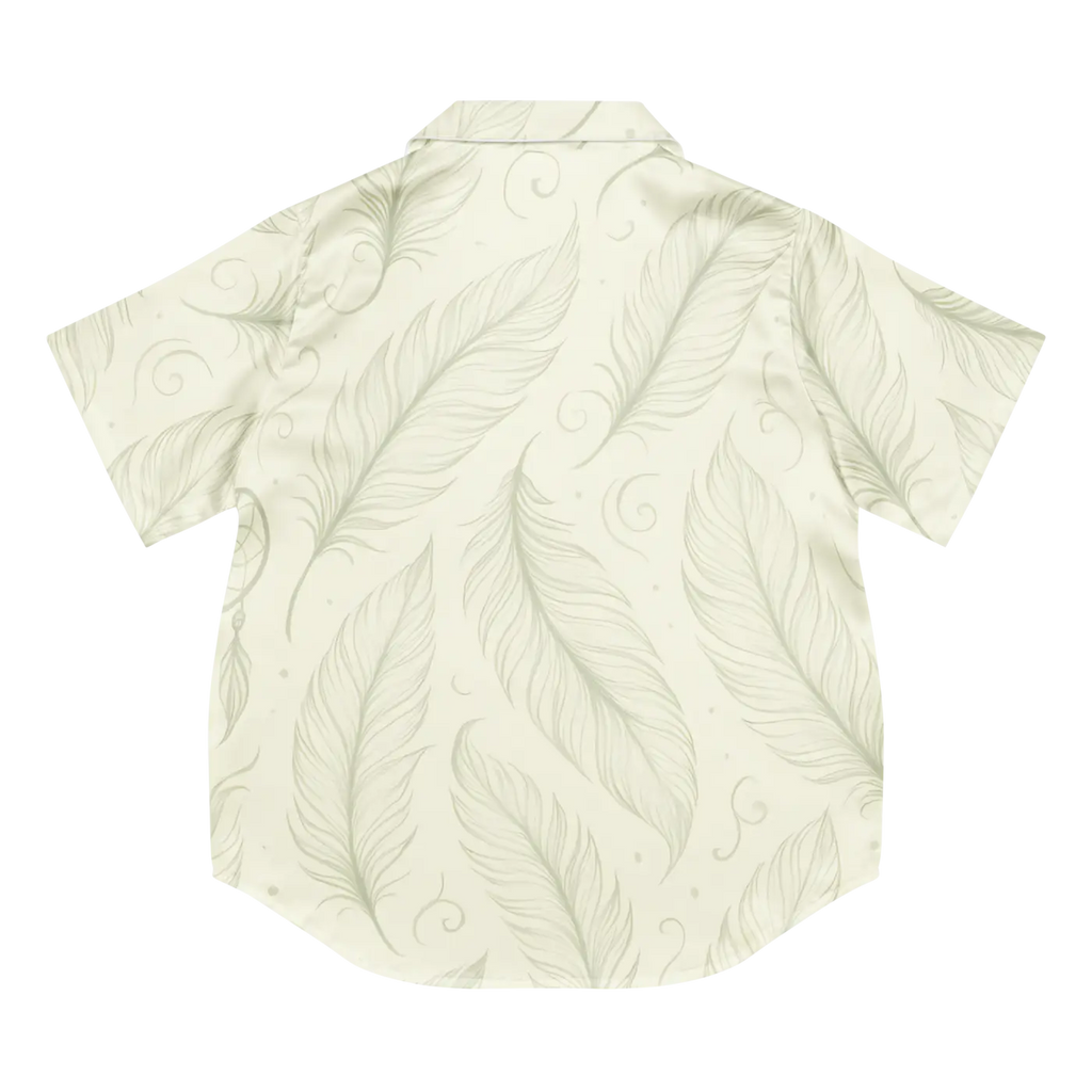 Boho Feathers Short Sleeve Pajama Top - Breezy Lounge - DipaliZ