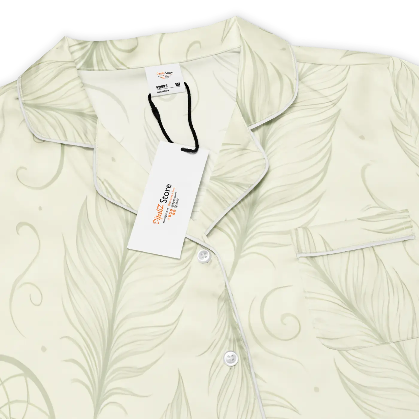 Boho Feathers Short Sleeve Pajama Top - Breezy Lounge - DipaliZ