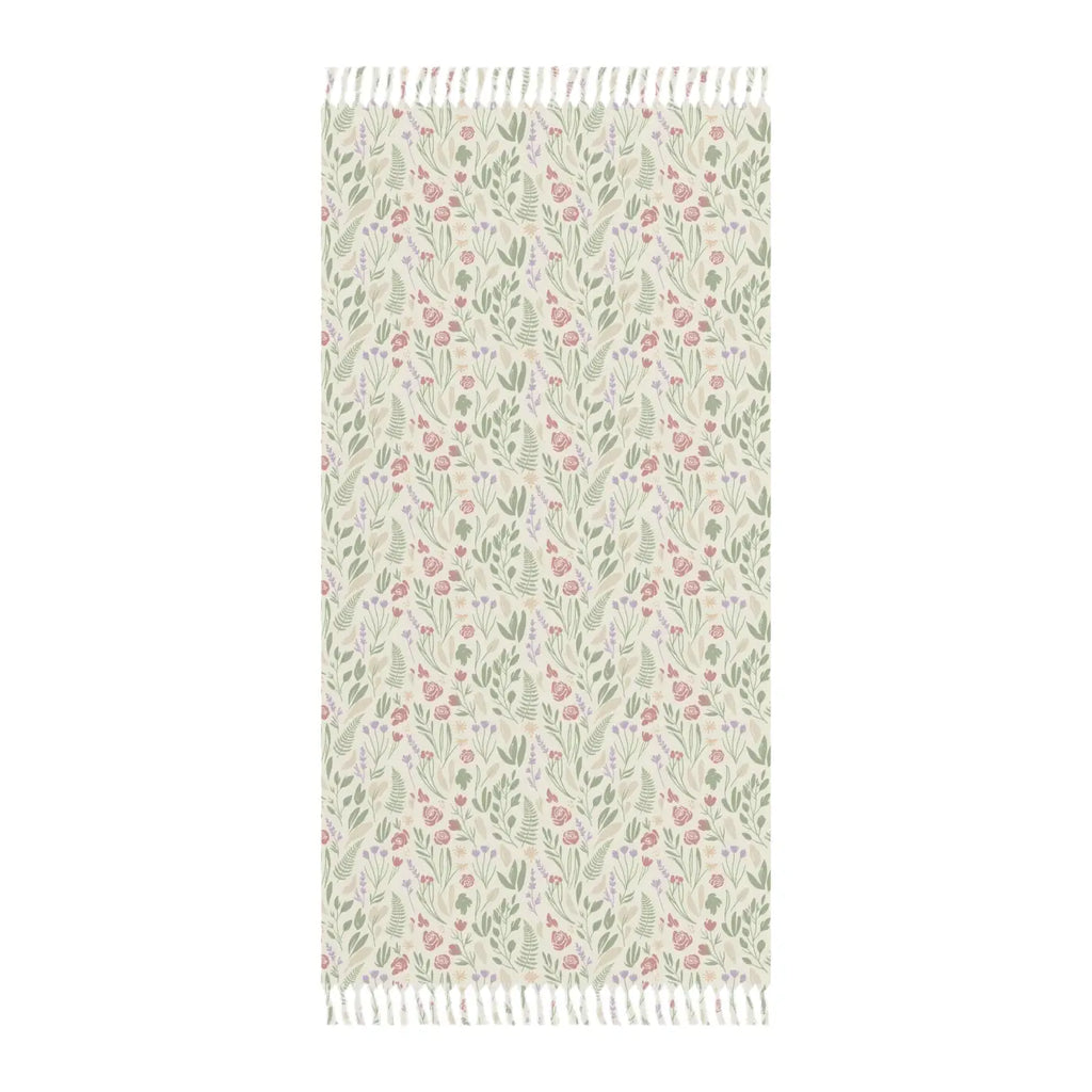 Boho Floral Beach Towel - Sand-Resistant Weave - DipaliZ