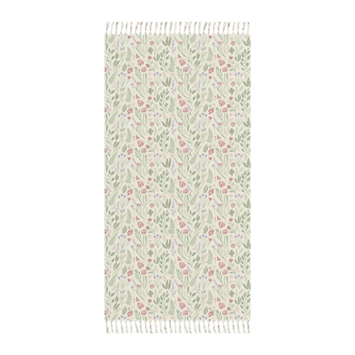 Boho Floral Beach Towel - Sand-Resistant Weave - DipaliZ