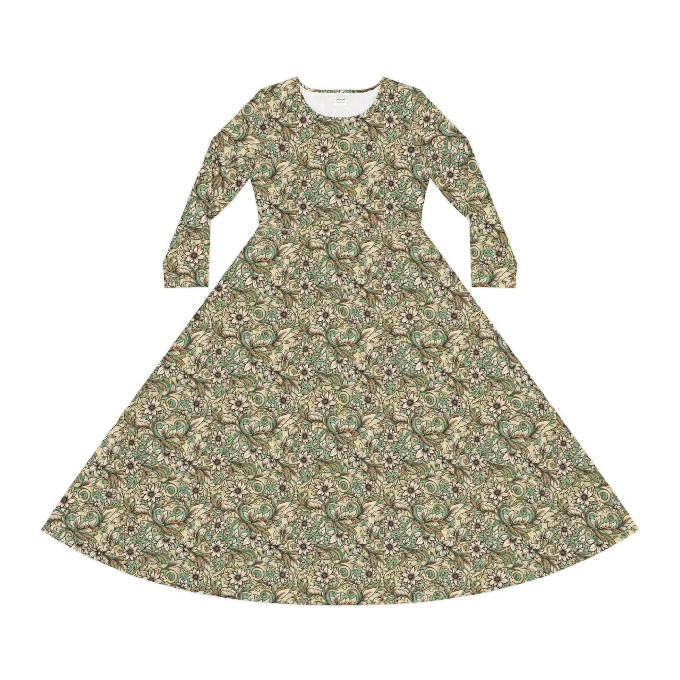 Stunning Long Sleeve Dance Dress - Boho Floral Long - DipaliZ