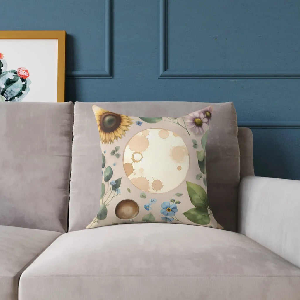 Boho Floral Square Pillow - Cozy Home Decor Accent - DipaliZ