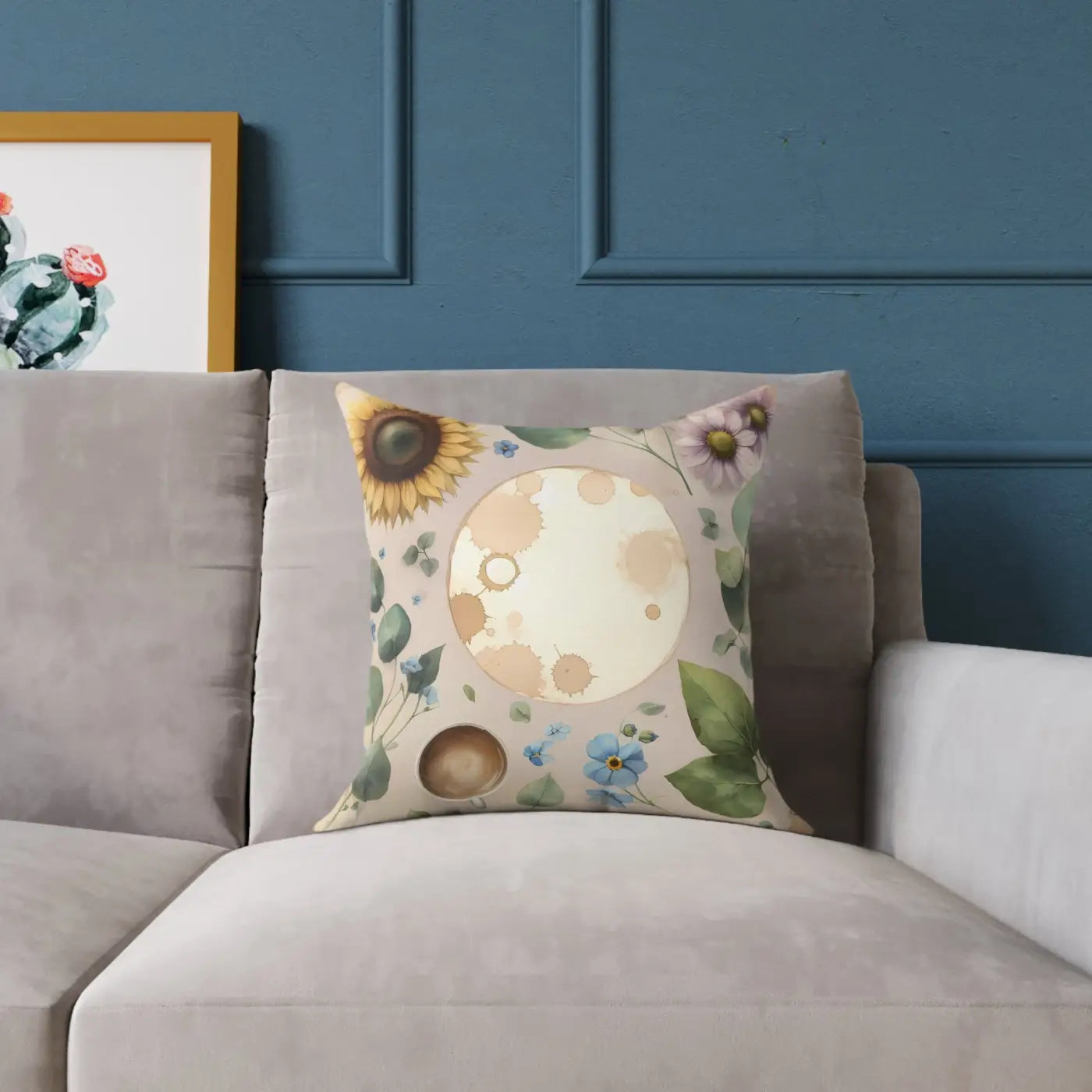 Boho Floral Square Pillow - Cozy Home Decor Accent - DipaliZ