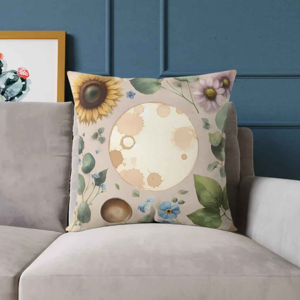 Boho Floral Square Pillow - Cozy Home Decor Accent - DipaliZ