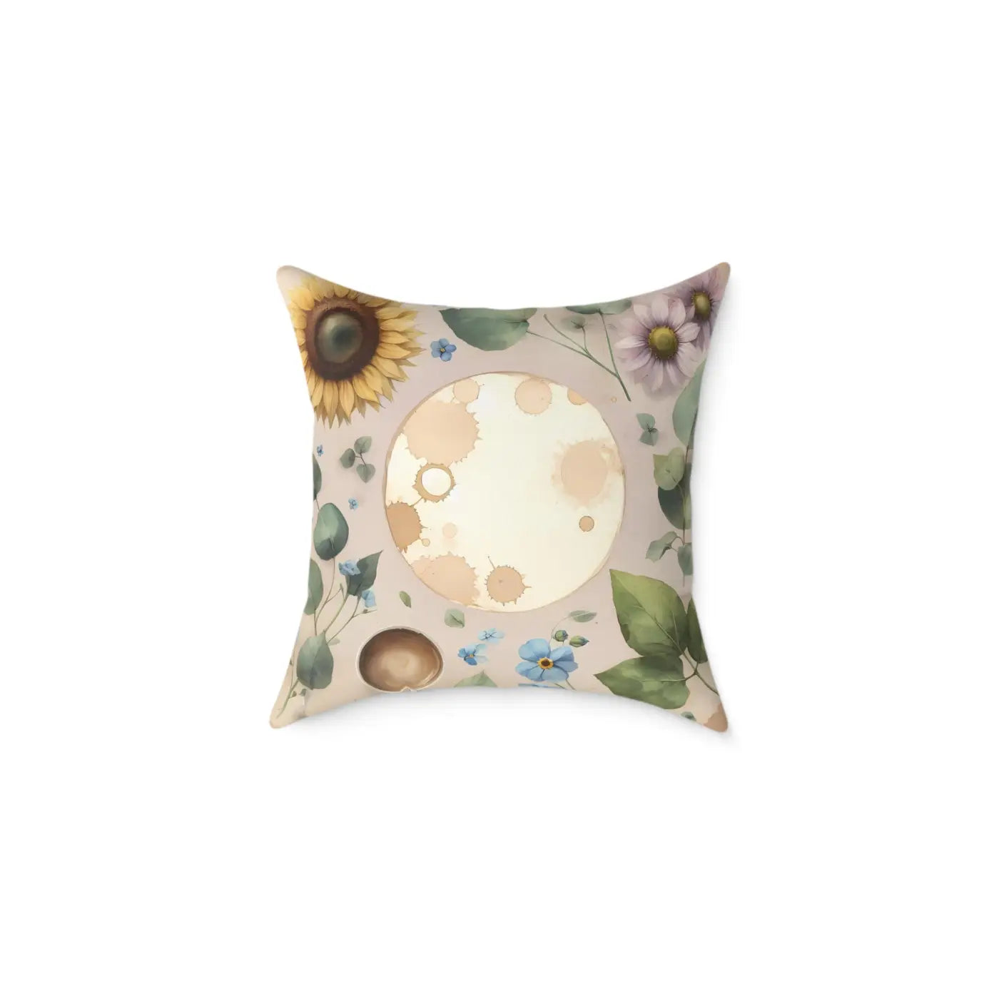 Boho Floral Square Pillow - Cozy Home Decor Accent - DipaliZ