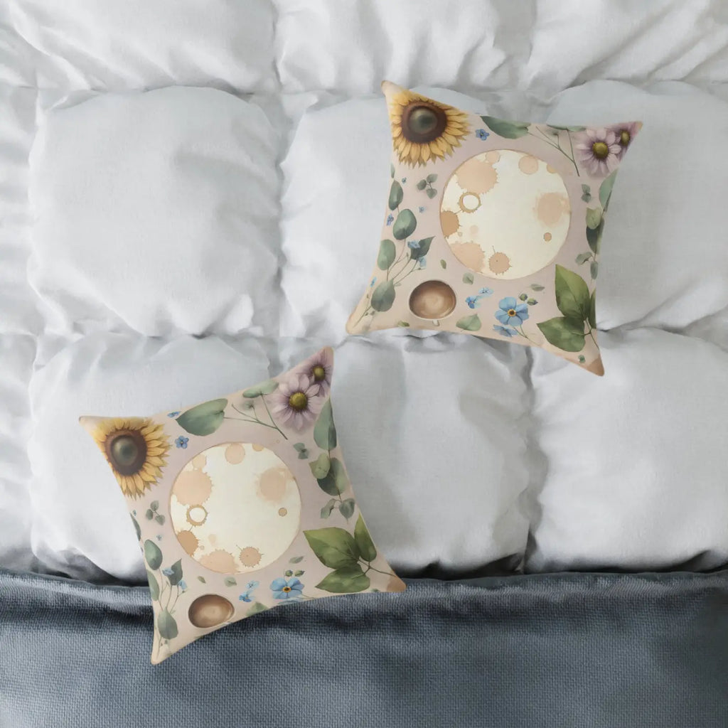 Boho Floral Square Pillow - Cozy Home Decor Accent - DipaliZ