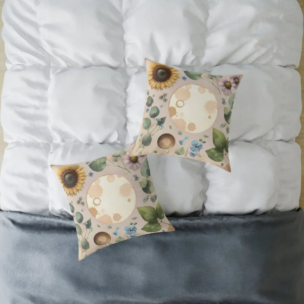 Boho Floral Square Pillow - Cozy Home Decor Accent - DipaliZ