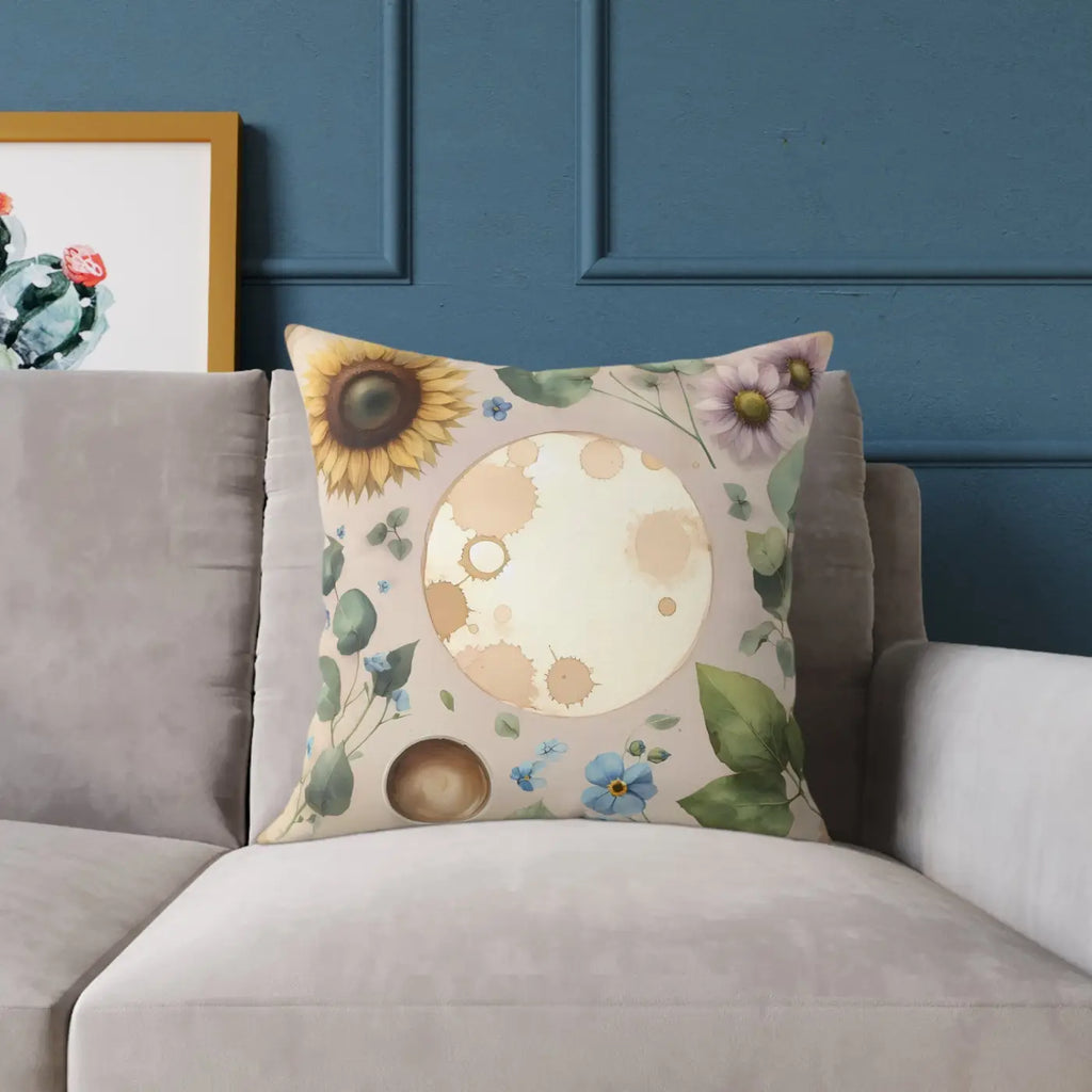 Boho Floral Square Pillow - Cozy Home Decor Accent - DipaliZ