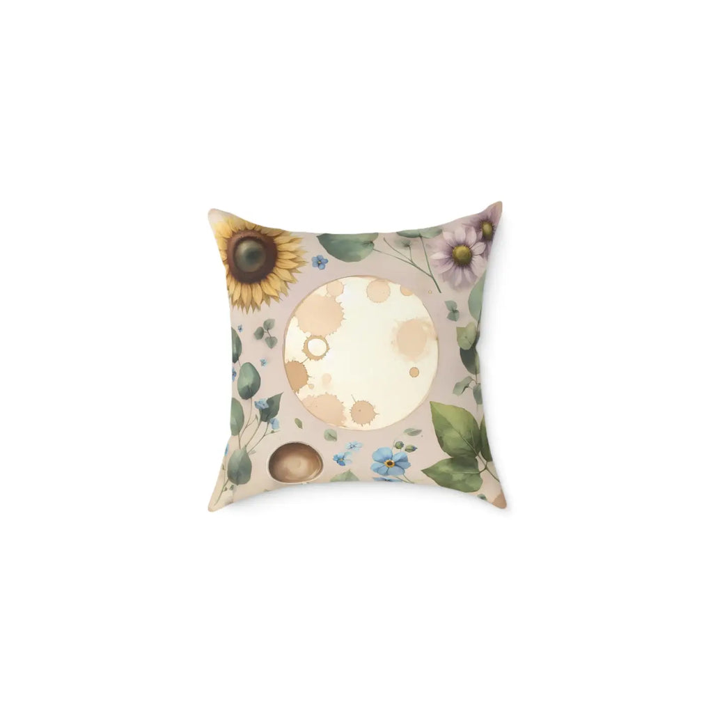 Boho Floral Square Pillow - Cozy Home Decor Accent - DipaliZ